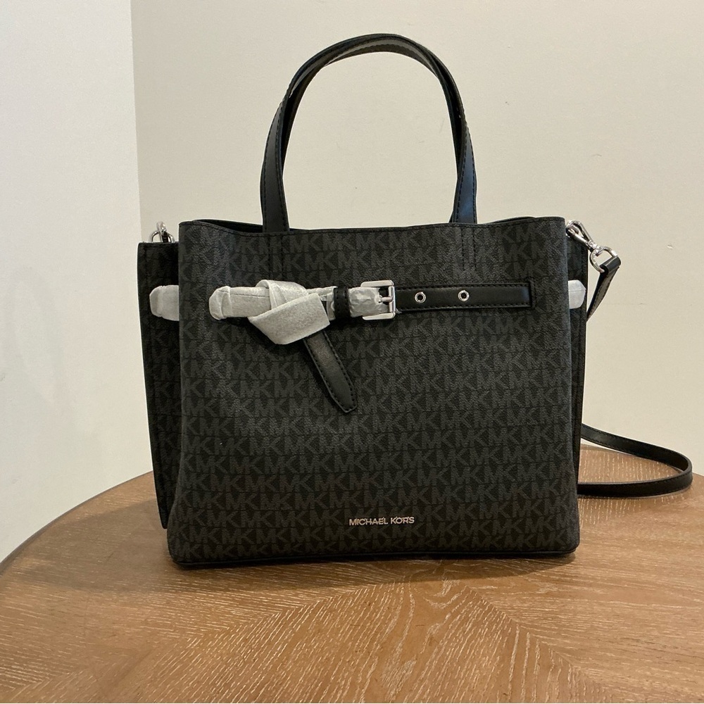 MICHAEL MICHAEL KORS Emilia Medium Signature Logo Satchel. NEW - Picture 7 of 10